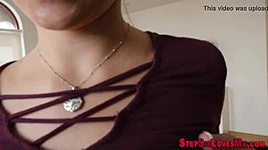 18+ teen blonde bent over doggystyle hammered by monster cock pov cumshot