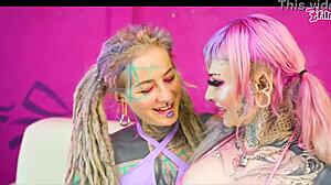 i finger anuskatzz's tattooed ass with wild anal toys