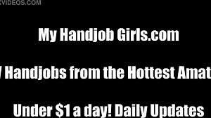 your naughty house maid drains swollen balls with femdom handjob instructions