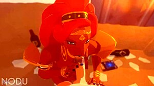 Urbosa slurps cock then spreads for deep pussy fucking action