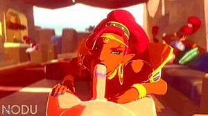 Urbosa slurps cock then spreads for deep pussy fucking action