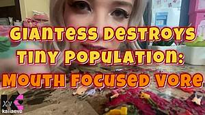 giantess crushes tiny 18+ crowd in her massive mouth vore frenzy 😈👄
