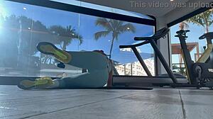 Fit 18+ Bubble Butt Latina Craves Trainer's Cock Post-Gym Workout