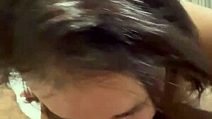 brunette mature gets her big natural tits massaged and sucked sensually