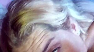 Ecstatic facial cumshot after deep friend blowjob