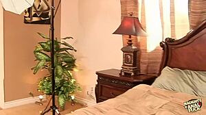 ditsy brunette's pink pussy licked then ass drilled hard by photographer