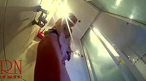 spy on this innocent 18+ teen stripping naked shower hidden cam?