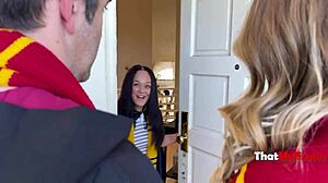 Millie Morgan's Skinny Milf Harry Potter Cosplay Turns Wild with Donnie Rock's Big Cock