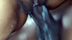 black babe bent over in shower takes rough doggystyle cock pounding