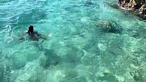 Monika Fox stops tour bus for naked sea dip