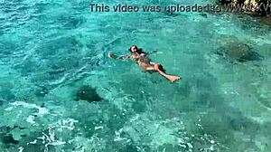 Monika Fox stops tour bus for naked sea dip
