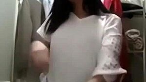 ready for this solo Filipina's teasing small tits reveal and play?