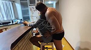 hubby came home so horny he just grabbed me in the kitchen for quick fun