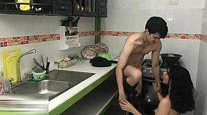 hot stepsister craves stepbrother's cock bends over for creampie doggystyle riding