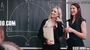 Two Busty Teachers with Big Asses Gangbanged Rough by Caught Colleague