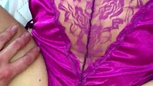 Colombian Hottie Teases in Purple Satin Thong Before Wild Fuck