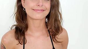 kitty cam babe's first big cock pov blowjob ends in huge cum swallow