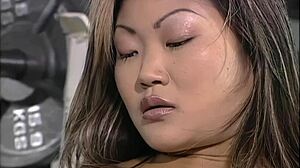 Petite 18+ Asian teen Lucy bent over gym assfucked by monster cock with big tits bouncing doggystyle