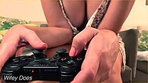 Wife Flashes Big Tits And Fingers Shaved Pussy With No Panties On