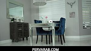 cute arab teen veronica valentine's big round ass bounces suggestively on stud's throbbing cock