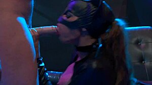 Femdom cosplay babe bonds wet pussy for rough orgasm parody