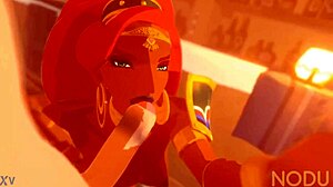 Urbosa slurps cock then spreads for deep pussy fucking action