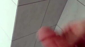 bisexual bathroom masturbation cumshot session