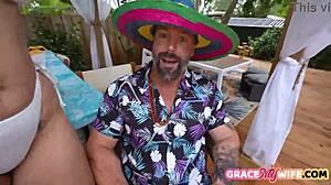 hot wife, wanna see her blow that big cock before husband fucks?