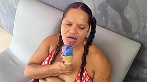 found giant chocolate cock at ice cream shop