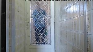 Homemade Brunette Latina Wife Heyya Sucks Delivery Guys with Sexy Blowjob and Water