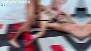 Rousse black screams hard as guys break his ass dap 3on1 with pissing