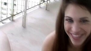 Young bikini babe delivers cute blowjob action