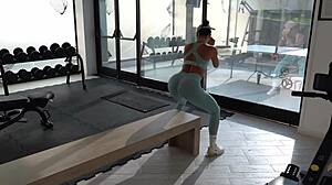 Fit 18+ Bubble Butt Latina Craves Trainer's Cock Post-Gym Workout