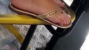 Novinha Perfect Feet Teases Hard In Crowded Bus Ride