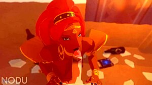 Urbosa slurps cock then spreads for deep pussy fucking action