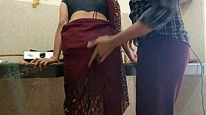 desi indian village bhabhi hardcore fucks natural tits pussy in kitchen homemade