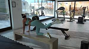 Fit 18+ Bubble Butt Latina Craves Trainer's Cock Post-Gym Workout