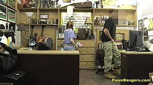 Petite teen's tight shaved pussy stretched by huge cock pov