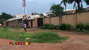 Chubby ebony neighbor oils huge natural tits and big ass for homemade sex romp