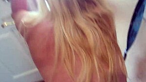 POV slutty housewife milf pussy doggystyle bent over shaved closeup dirty talk cumshot on ass homemade