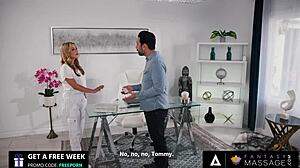 Steamy nuru massage turns into deep anal fuck gagging blowjob and cumshot happy ending