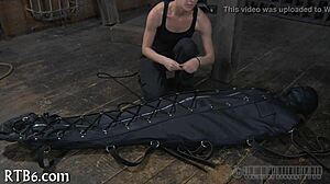 Restrained Girl Bent Over Punished Hard in Garage Doggystyle