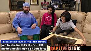 Alix Avery gets humiliated backstage in latex gloves spreading shaved pussy for pothead punishment