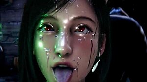 Tifa gets bent over for massive interracial gangbang choking on monster cocks doggystyle orgy