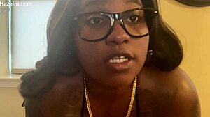 Hazelnutxxx's ebony face smeared in lighter skin bikini tease?