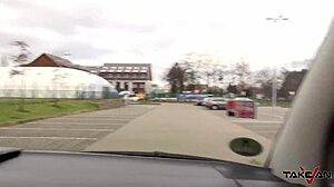 hey check out this blonde teacher getting messy in the takevan at lunch