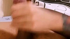 Jerking monster cock solo like a masseuse in winter chill