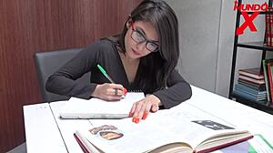 me and my college classmate fucked hard in library stacks