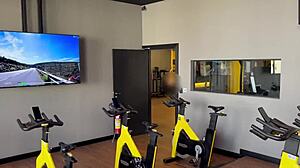 fit babe teases hard at gym then takes two home fucks bent over