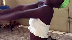 fat girl sweats through crazy intense workout losing pounds one rep at a time